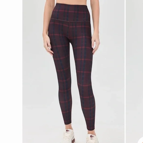 Beyond Yoga Plaid Softmark Midi High Waist Leggings - Picture 2 of 4